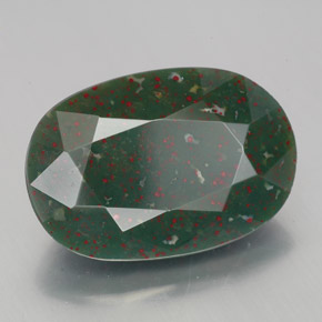 Héliotrope vert naturelle coupe ovale, 7,58 ct, opaque