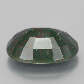 Héliotrope vert naturelle coupe ovale, 7,58 ct, opaque