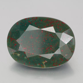 Pierre de sang Vert Tacheté naturelle Coupe ovale, 7.84 ct, Opaque
