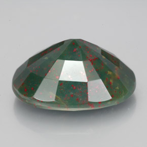 Pierre de sang Vert Tacheté naturelle Coupe ovale, 7.84 ct, Opaque
