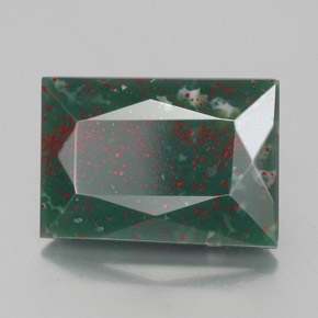 Héliotrope vert naturelle baguette, 4,82 ct, opaque