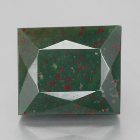 Héliotrope vert naturelle baguette, 4,91 ct, opaque