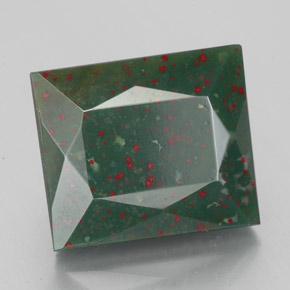 Héliotrope vert naturelle baguette, 4,91 ct, opaque