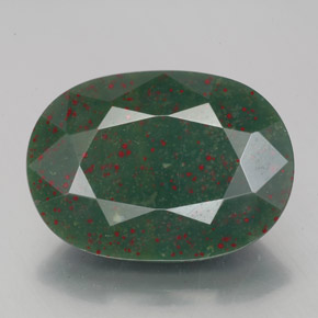 Héliotrope vert naturelle coupe ovale, 7,00 ct, opaque