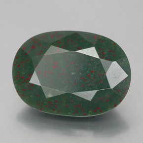 Héliotrope vert naturelle coupe ovale, 7,00 ct, opaque