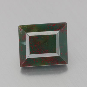 Héliotrope vert naturelle baguette, 1,23 ct, opaque