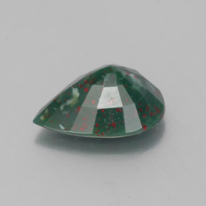 Pierre de sang Vert Tacheté naturelle En forme de poire, 1.59 ct, Opaque