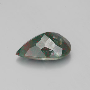 Pierre de sang Vert Tacheté naturelle En forme de poire, 1.78 ct, Opaque