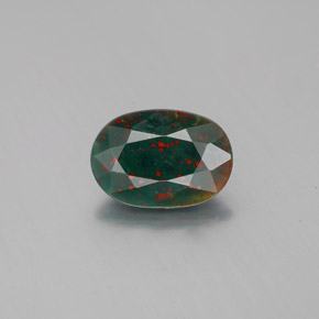 Héliotrope vert naturelle coupe ovale, 1,26 ct, opaque