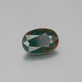 Héliotrope vert naturelle coupe ovale, 1,26 ct, opaque