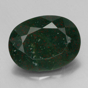 Pierre de sang Vert Tacheté naturelle Coupe ovale, 22.02 ct, Opaque