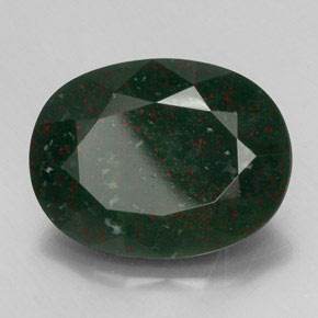 Pierre de sang Vert Tacheté naturelle Coupe ovale, 22.02 ct, Opaque