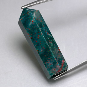 Pierre de sang Vert Tacheté naturelle Fantaisie, 17.46 ct, Opaque