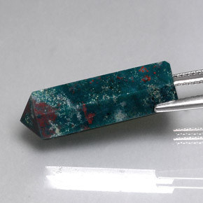 Pierre de sang Vert Tacheté naturelle Forme fantaisie, 13.22 ct, Opaque