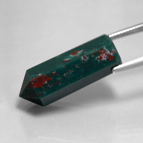 Pierre de sang Vert Tacheté naturelle Forme fantaisie, 22.90 ct, Opaque