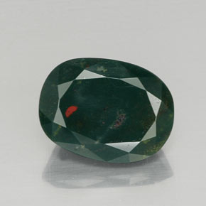 Héliotrope vert naturelle coupe ovale, 7,77 ct, opaque