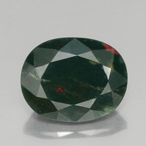 Héliotrope vert naturelle coupe ovale, 9,13 ct, opaque