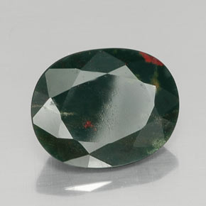 Héliotrope vert naturelle coupe ovale, 9,13 ct, opaque