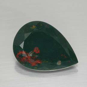 Héliotrope vert naturelle en forme de poire, 7,08 ct, opaque
