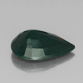 Héliotrope vert naturelle en forme de poire, 7,08 ct, opaque