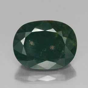 Pierre de sang Vert Tacheté naturelle Coupe ovale, 13.81 ct, Opaque