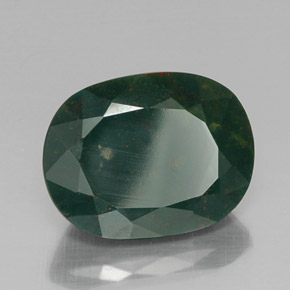 Pierre de sang Vert Tacheté naturelle Coupe ovale, 13.81 ct, Opaque