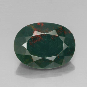 Héliotrope vert naturelle coupe ovale, 11,22 ct, opaque