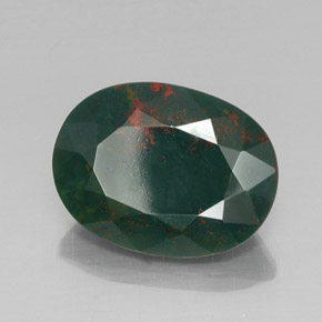Héliotrope vert naturelle coupe ovale, 11,22 ct, opaque