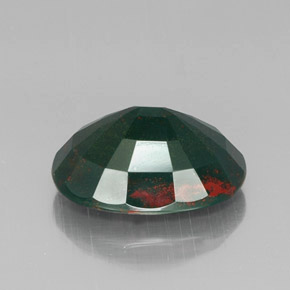 Héliotrope vert naturelle coupe ovale, 11,22 ct, opaque