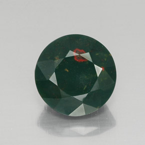 Héliotrope vert naturelle coupe roude, 6,91 ct, opaque