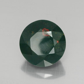 Héliotrope vert naturelle coupe roude, 6,91 ct, opaque