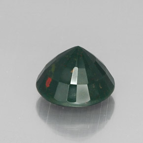 Héliotrope vert naturelle coupe roude, 6,91 ct, opaque