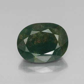 Pierre de sang Vert Tacheté naturelle ovale, 10.65 ct, Opaque