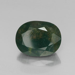 Pierre de sang Vert Tacheté naturelle ovale, 10.65 ct, Opaque
