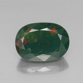 Pierre de sang Vert Tacheté naturelle ovale, 13.01 ct, Opaque