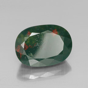 Pierre de sang Vert Tacheté naturelle ovale, 13.01 ct, Opaque