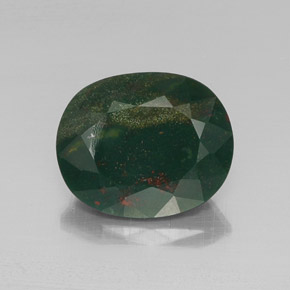 Héliotrope vert naturelle coupe ovale, 11,22 ct, opaque