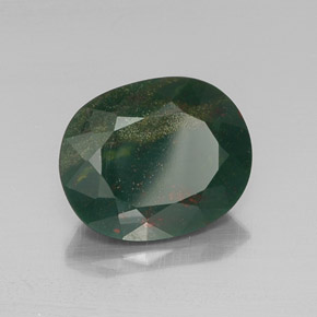 Héliotrope vert naturelle coupe ovale, 11,22 ct, opaque