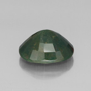 Héliotrope vert naturelle coupe ovale, 11,22 ct, opaque