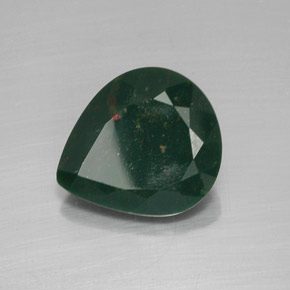 Pierre de sang Vert Tacheté naturelle En forme de poire, 8.69 ct, Opaque