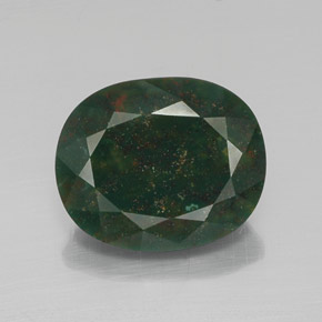 Pierre de sang Vert Tacheté naturelle Coupe ovale, 13.20 ct, Opaque