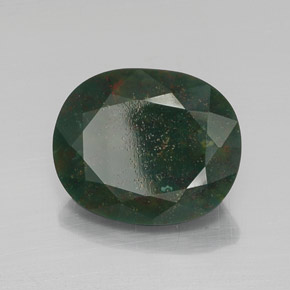 Pierre de sang Vert Tacheté naturelle Coupe ovale, 13.20 ct, Opaque