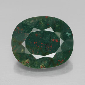 Pierre de sang Vert Tacheté naturelle ovale, 18.51 ct, Opaque