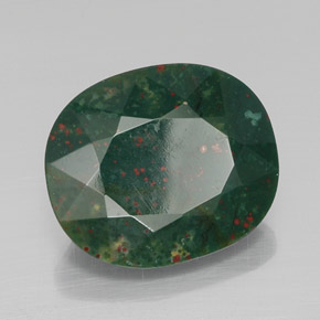 Pierre de sang Vert Tacheté naturelle ovale, 18.51 ct, Opaque