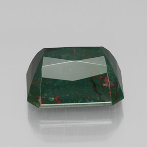 Pierre de sang Vert Tacheté naturelle Taille émeraude, 17.00 ct, Opaque