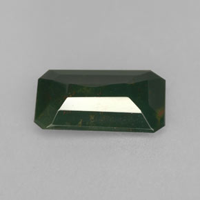 Pierre de sang Vert Tacheté naturelle Taille émeraude, 1.53 ct, Opaque