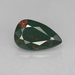 Héliotrope vert naturelle en forme de poire, 3,34 ct, opaque