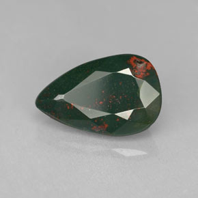 Héliotrope vert naturelle en forme de poire, 3,34 ct, opaque