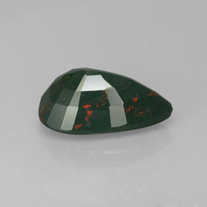 Héliotrope vert naturelle en forme de poire, 3,34 ct, opaque