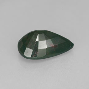 Pierre de sang Vert Tacheté naturelle En forme de poire, 3.18 ct, Opaque